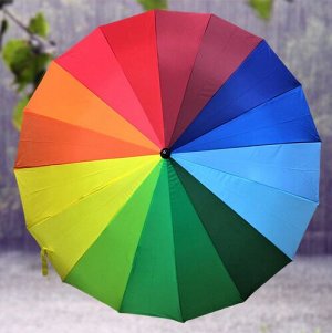 Зонт-трость радужный полуавтомат, d 120 см