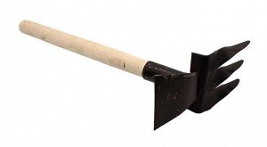 Рыхлитель комбинированный №-2 с деревяной ручкой Р-2 (Мотыжка+Витой зуб)