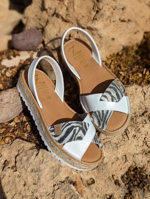АБАРКАСЫ - ZAPATOS AB. ZAPATOS CRUZ/YUTE · blanco zebra