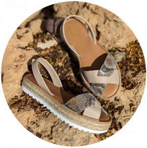 АБАРКАСЫ - ZAPATOS AB. ZAPATOS CRUZ/YUTE · beig Serpiente