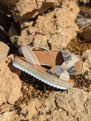 АБАРКАСЫ - ZAPATOS AB. ZAPATOS CRUZ/YUTE · beig Serpiente