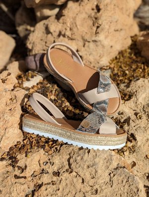 АБАРКАСЫ - ZAPATOS AB. ZAPATOS CRUZ/YUTE · beig Serpiente