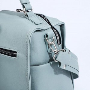 Рюкзак на молнии, 5 наружных карманов, цвет голубой