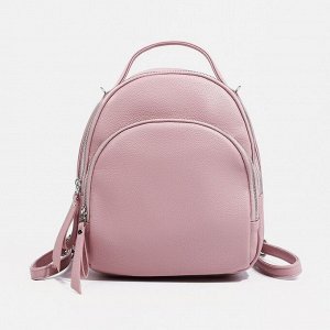 Сумка-рюкзак на молнии, 2 наружных кармана, цвет розовый