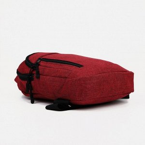 Сумка-слинг на молнии, наружный карман, цвет бордовый