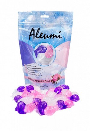 Leumi Жидкое средство для стирки в капсулах 5в1, 3 камеры 15гр, ROSE, 15шт