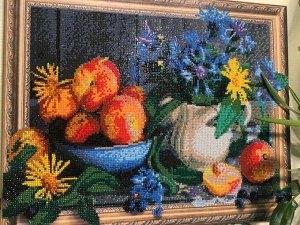 Алмазная мозаика 3D Персики и цветы