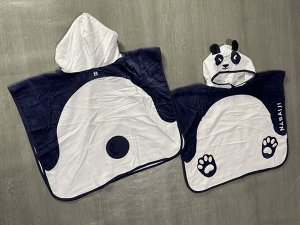 Полотенце- пончо бело-чёрное Панда