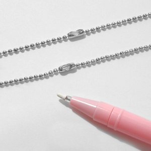 Набор 3 предмета: 2 кулона, ручка "Неразлучники" фламинго, цвет розовый, 44см