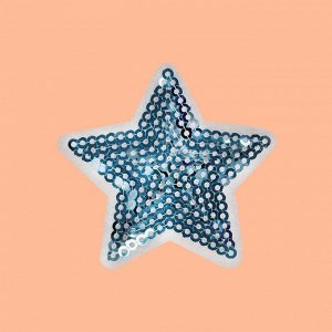 Арт Узор Термоаппликация «Звезда», с пайетками, 5,2 x 5,2 см, цвет голубой