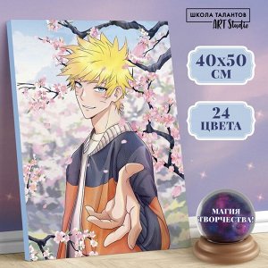 Картина по номерам на холсте с подрамником «Самурай в сакуре», 40х50 см