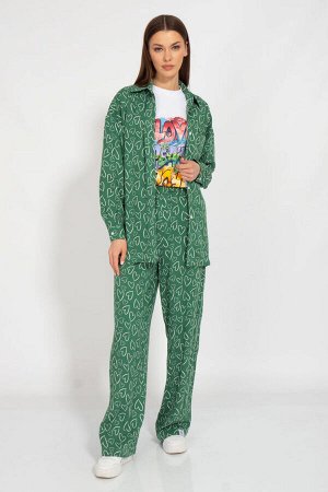Костюм Костюм Kivviwear 3126312706 зеленый 
Состав: Вискоза-100%;
Сезон: Лето
Рост: 170

Костюм из штапеля, состоит из брюк и рубашки - это легкая и прохладная одежда для летнего сезона. Штапель - эт