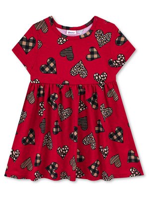 Платье Материал: Кулирка
Состав: Хлопок 100%
Цвет: Красный
Рисунок: Сердечки

Красивое платье для девочки, выполненное из тонкого хлопкового трикотажа - кулирки. На одном плече застёгивается на кноп