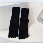 Женские высокие носки с пальчиками, цвет черный