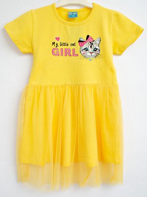 Платье для девочки, цвет желтый