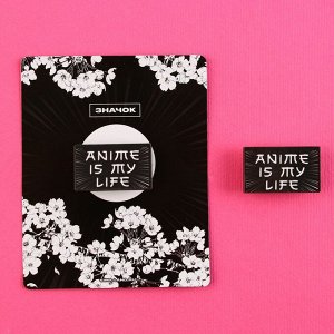 Значок деревянный «Anime is my life», аниме, 3,3 х 2 см