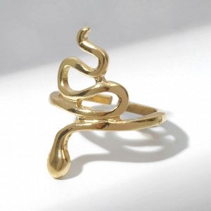 Кольцо "Змейка" узкая, цвет золото, безразмерное