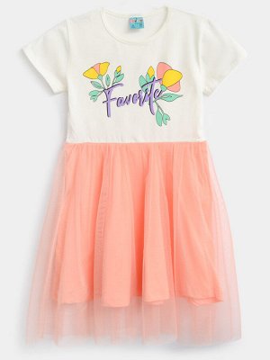 Платье для девочки, цвет кремовый/персиковый