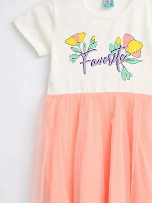 Платье для девочки, цвет кремовый/персиковый