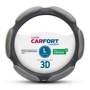 Оплетка CarFort 3D, 6 подушек, серая, L (39-41см)