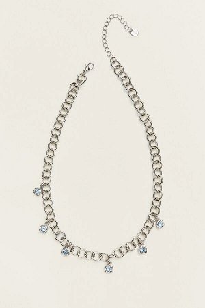 Ожерелье-цепочка с блестящим камнем 00219404
