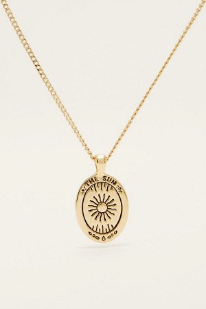Ожерелье с подвеской Таро Солнца. Позолоченный. 00162411