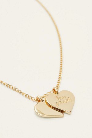 Ожерелье с подвеской в виде двойного сердца. Позолоченный. 00166411