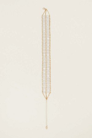 Ожерелье-чокер с искусственным жемчугом и цепочкой 00224404