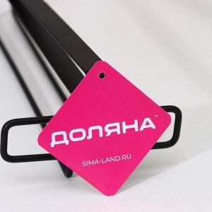 Держатель для бокалов подвесной на 4 предмета Доляна, 10.5x26x7.5 см, чёрный