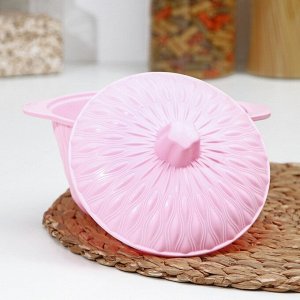 Миска с крышкой Доляна, 19x16x15,5 см, цвет МИКС