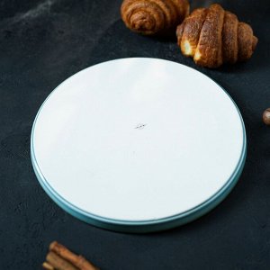 Тарелка Magistro «Церера», d=25.5 см, с бортиком, фарфор, голубая