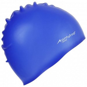 СИМА-ЛЕНД Шапочка для плавания взрослая ONLYTOP Swim, силиконовая, обхват 54-60 см, цвет синий