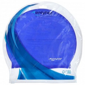 Шапочка для плавания взрослая ONLYTOP Swim, силиконовая, обхват 54-60 см, цвет синий