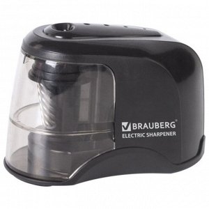 Точилка электрическая BRAUBERG JET, 1 отверстие, питание от 4 батареек АА, спиралевидное лезвие