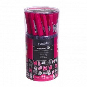 Ручка шариковая FunWrite "Розовые котята-2", узел 0.5 мм, синие чернила, матовый корпус Silk Touch