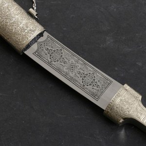 Ятаган кавказский, сувенирный "Янычар" ножны - кожа, сталь - 65х13