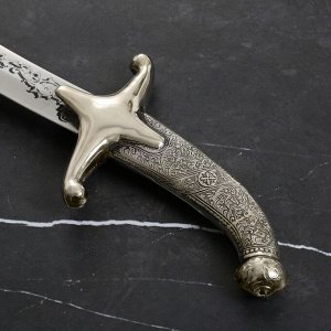 Ятаган кавказский, сувенирный  ножны - кожа, сталь - 65х13