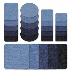 Набор заплаток для одежды «Синий спектр», квадратные, термоклеевые, 4,3 x 4,3 см, 5 шт