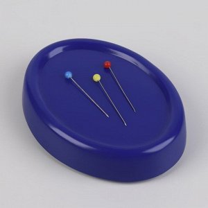 Игольница магнитная, с булавками, 10x7.5 см, синяя