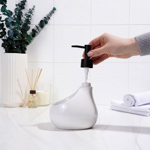 Дозатор для мыла SL Home Drop, с подставкой для губки, 450 мл, белый