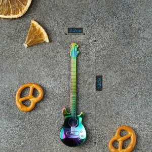 Ложка десертная из нержавеющей стали «Гитара», h=12 см, цвет хамелеон