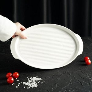Блюдо фарфоровое для запекания Magistro «Бланш», 33x21x2,5 см, цвет белый