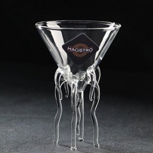 Бокал стеклянный для мартини Magistro «Медуза», 180 мл