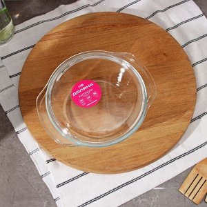 Набор кастрюль из жаропрочного стекла для запекания Доляна «Гратен», 3 предмета: 0,7 л, 1 л, 1,5 л, с крышками