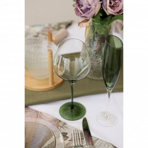 Бокал стеклянный для вина Magistro «Иллюзия», 540 мл, 10?24 см, цвет ножки зелёный