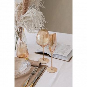 Бокал стеклянный для вина Magistro «Иллюзия», 550 мл, 10?24 см, цвет бронзовый