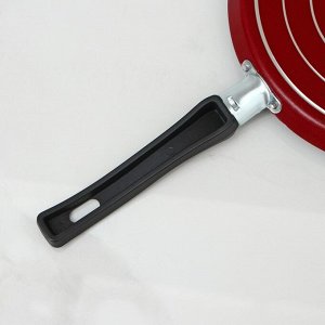 Сковорода блинная «Эксперт», d=25 см, пластиковая ручка, антипригарное покрытие, цвет бордовый