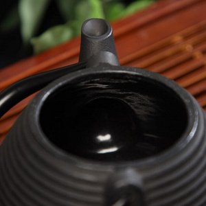 Чайник чугунный Доляна «Атьяф», 1 л, с ситом, цвет чёрный