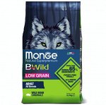 Monge Dog BWild LOW GRAIN низкозерновой корм из мяса дикого кабана для взрослых собак всех пород 2,5 кг