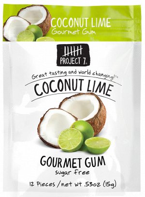 Gourmet Gum-COCONUT LIME.  Sugar free.  Жевательная резинка для гурманов  «кокос и лайм». Без сахара.